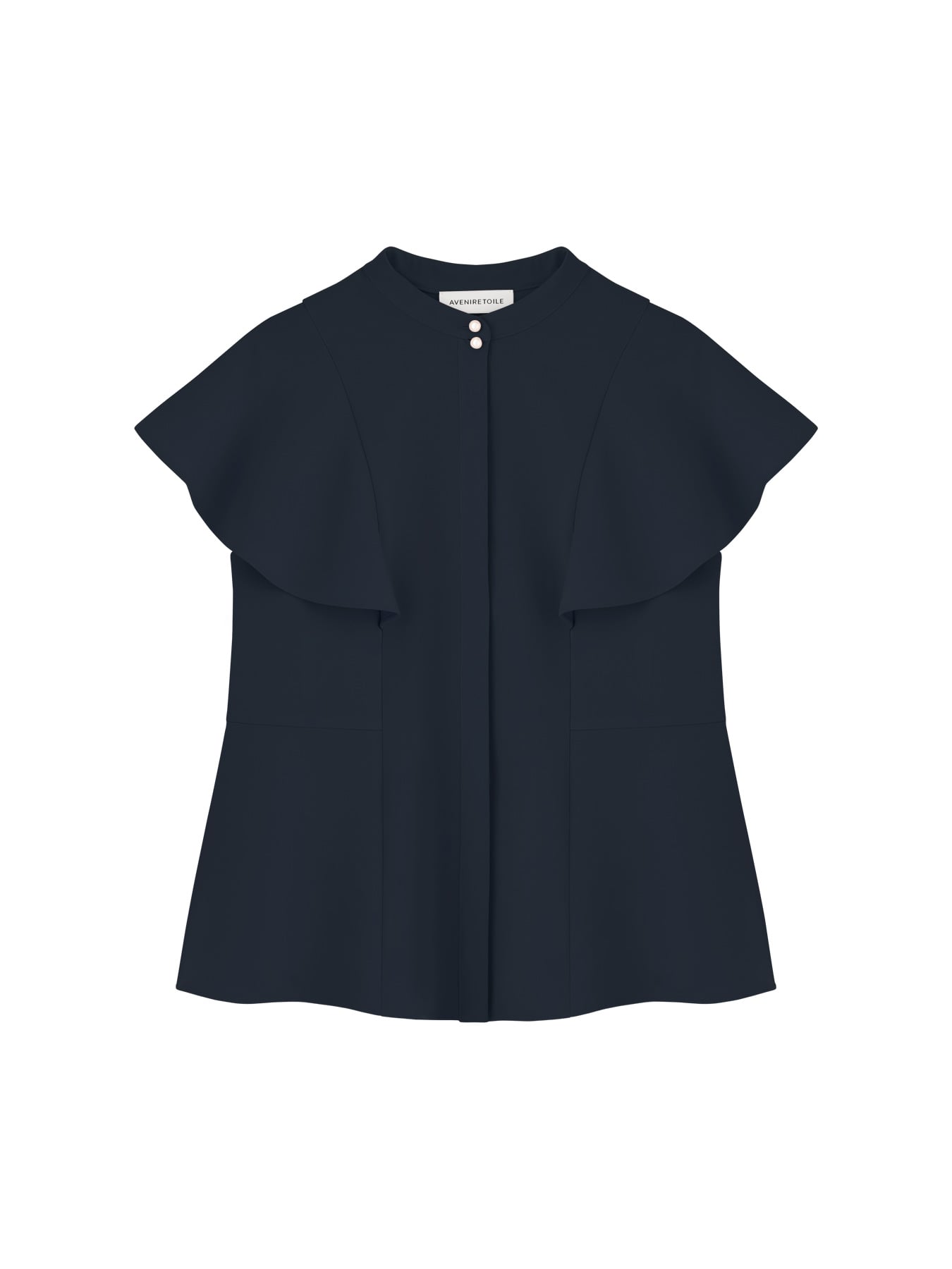 ダブルクロスラッフルスリーブブラウス