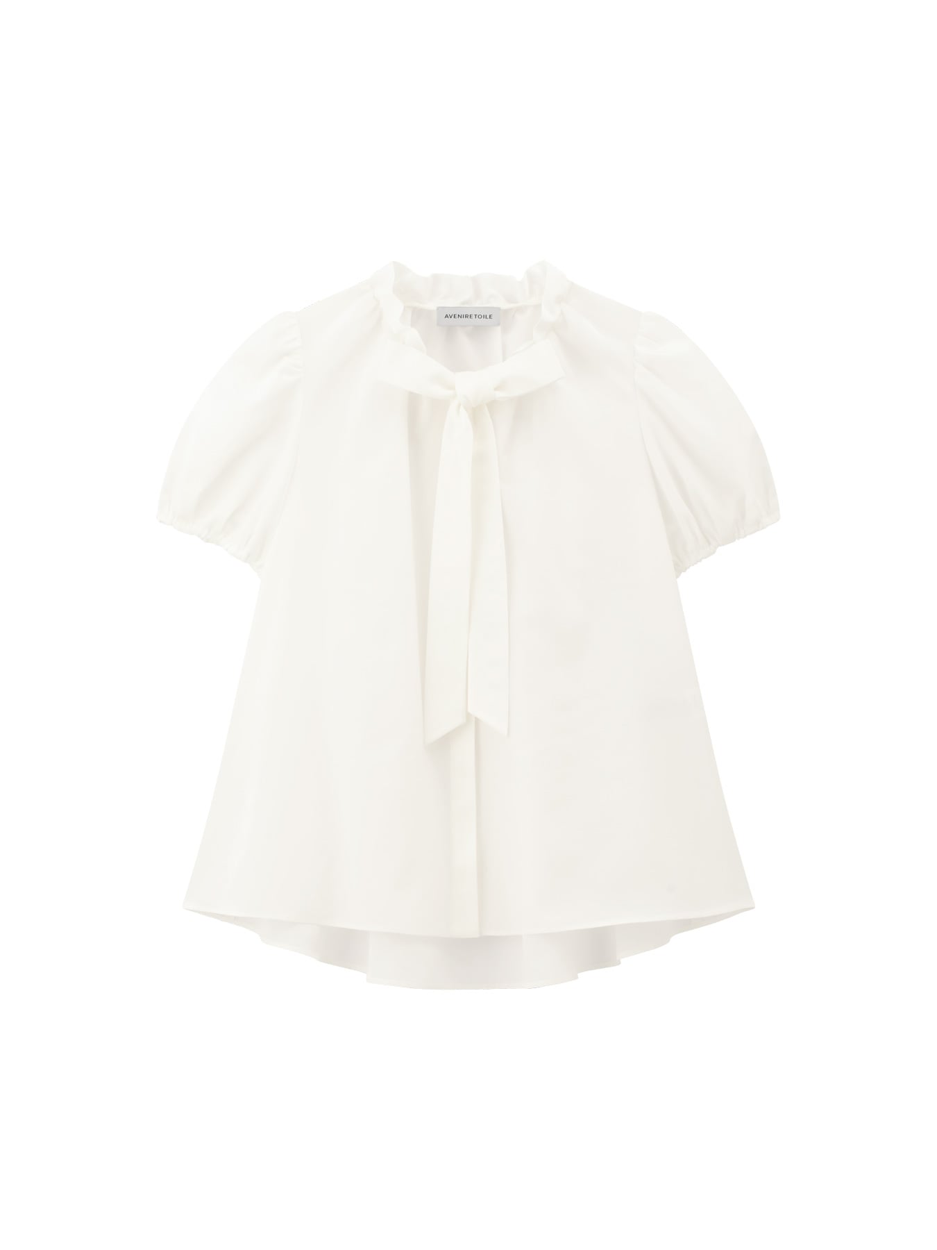パフスリーブリボンタイブラウス