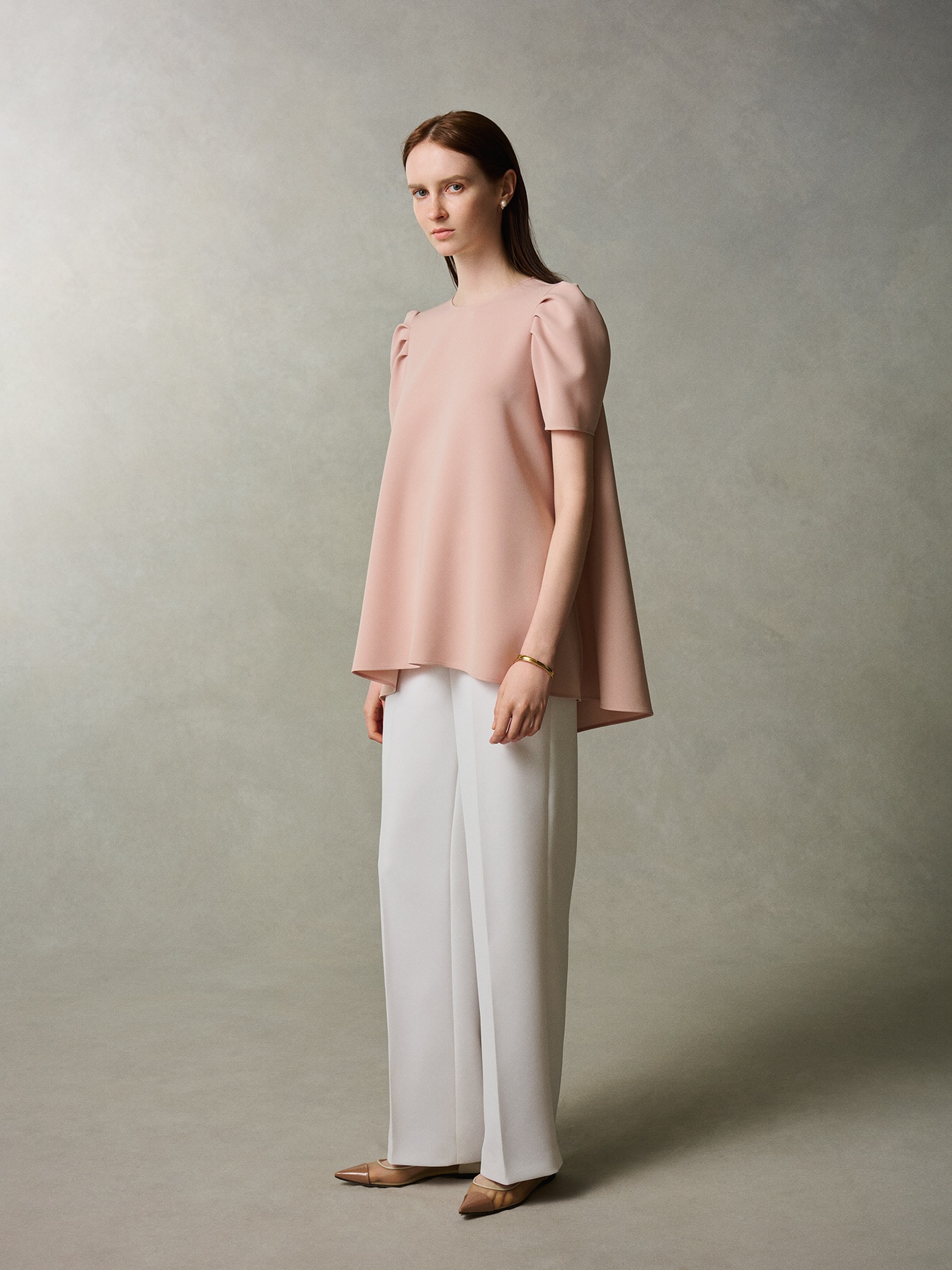 タックスリーブフレアブラウス