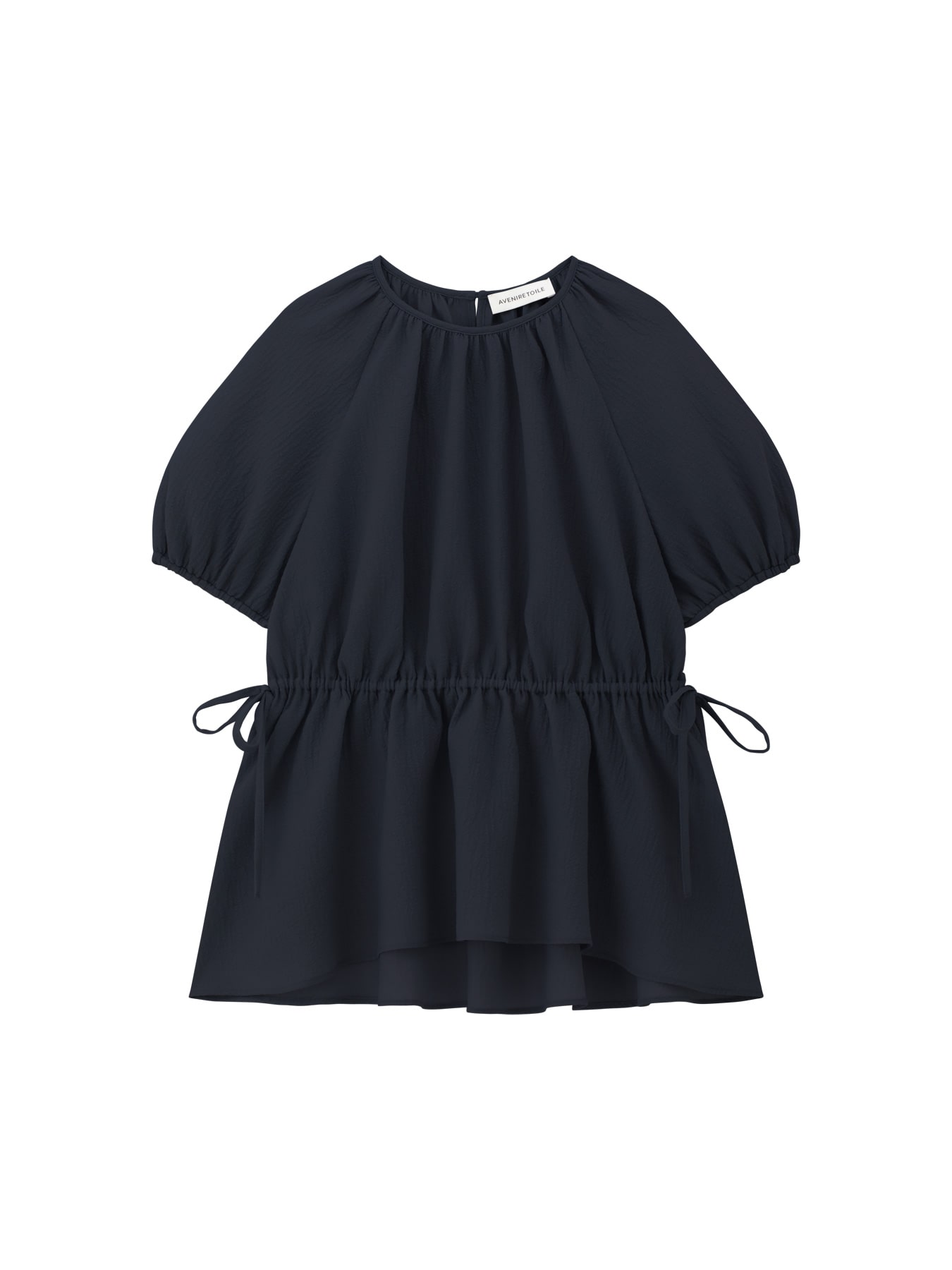 オーガンジージャガードサイドリボンブラウス