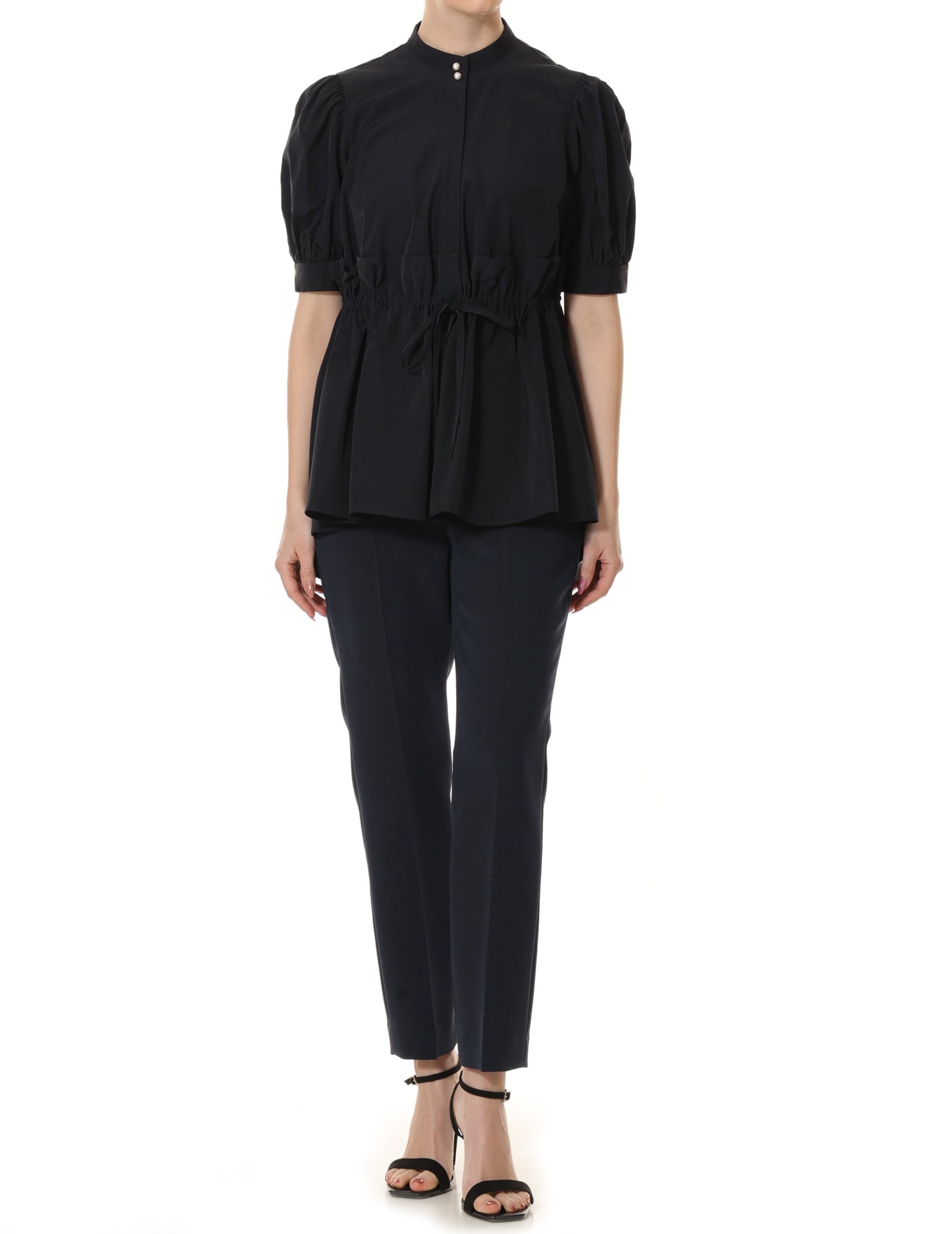 ウエストリボンギャザーブラウス