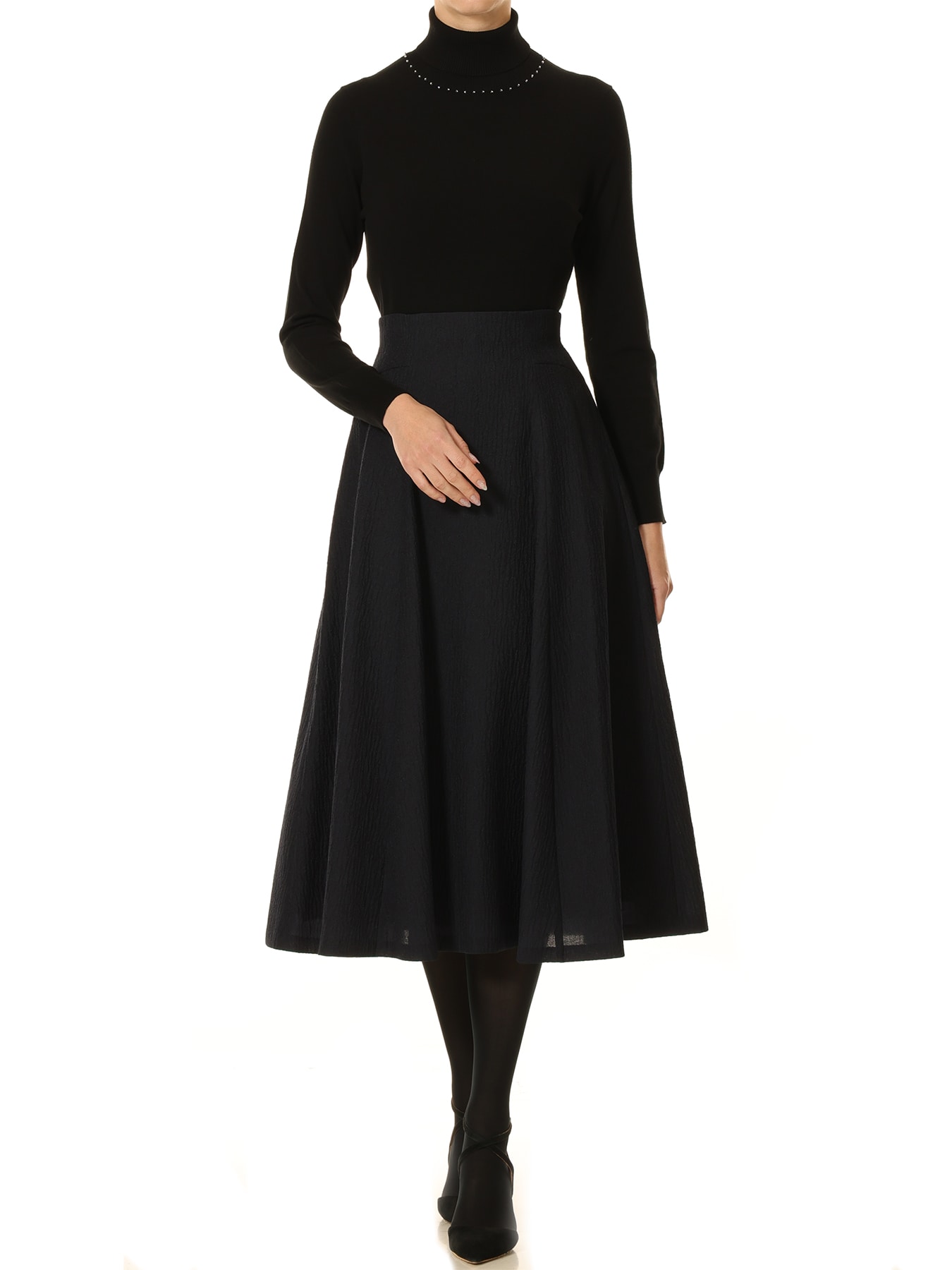 オーガンジージャガードフレアスカート