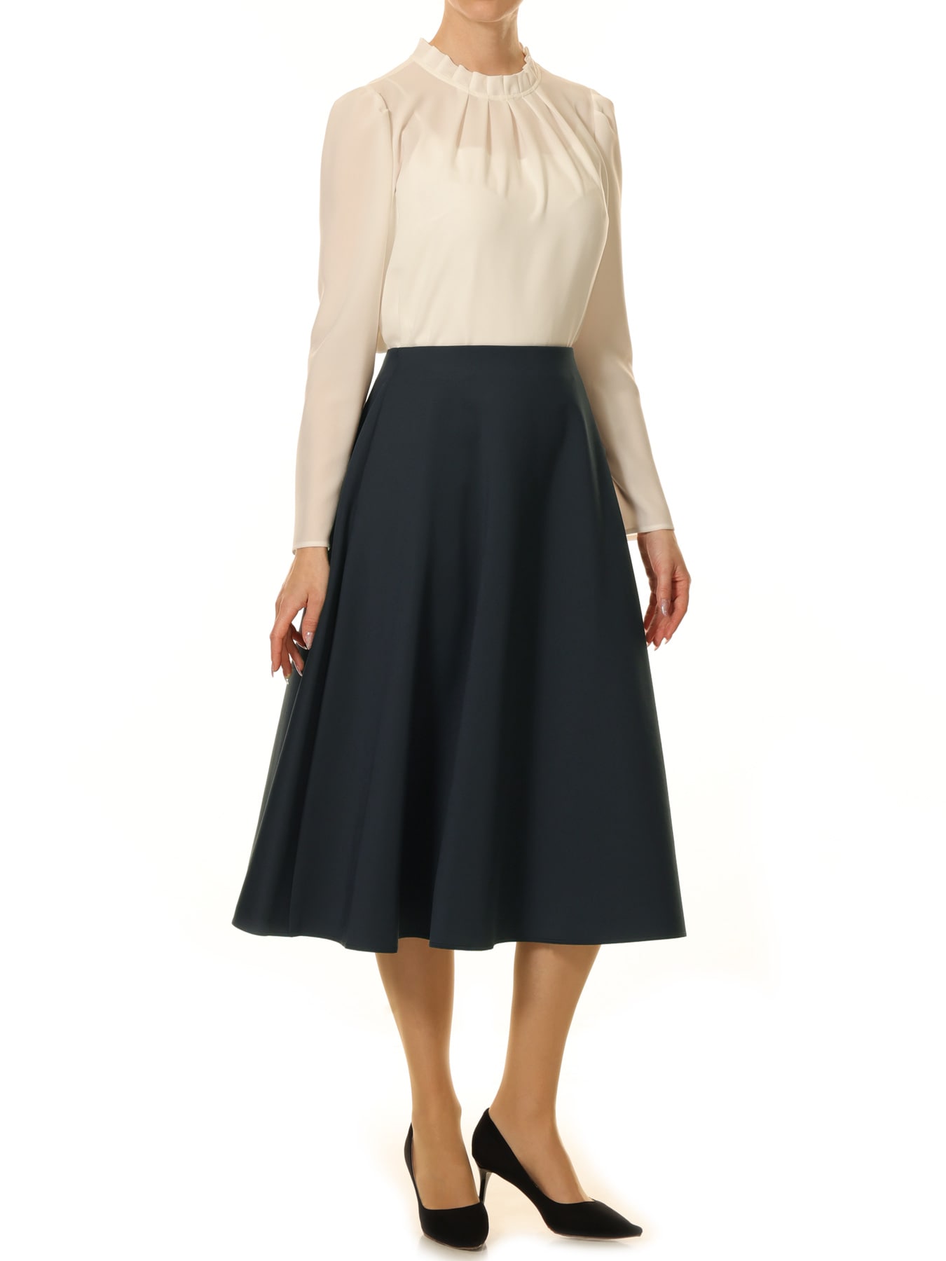 ウエストゴムフレアスカート