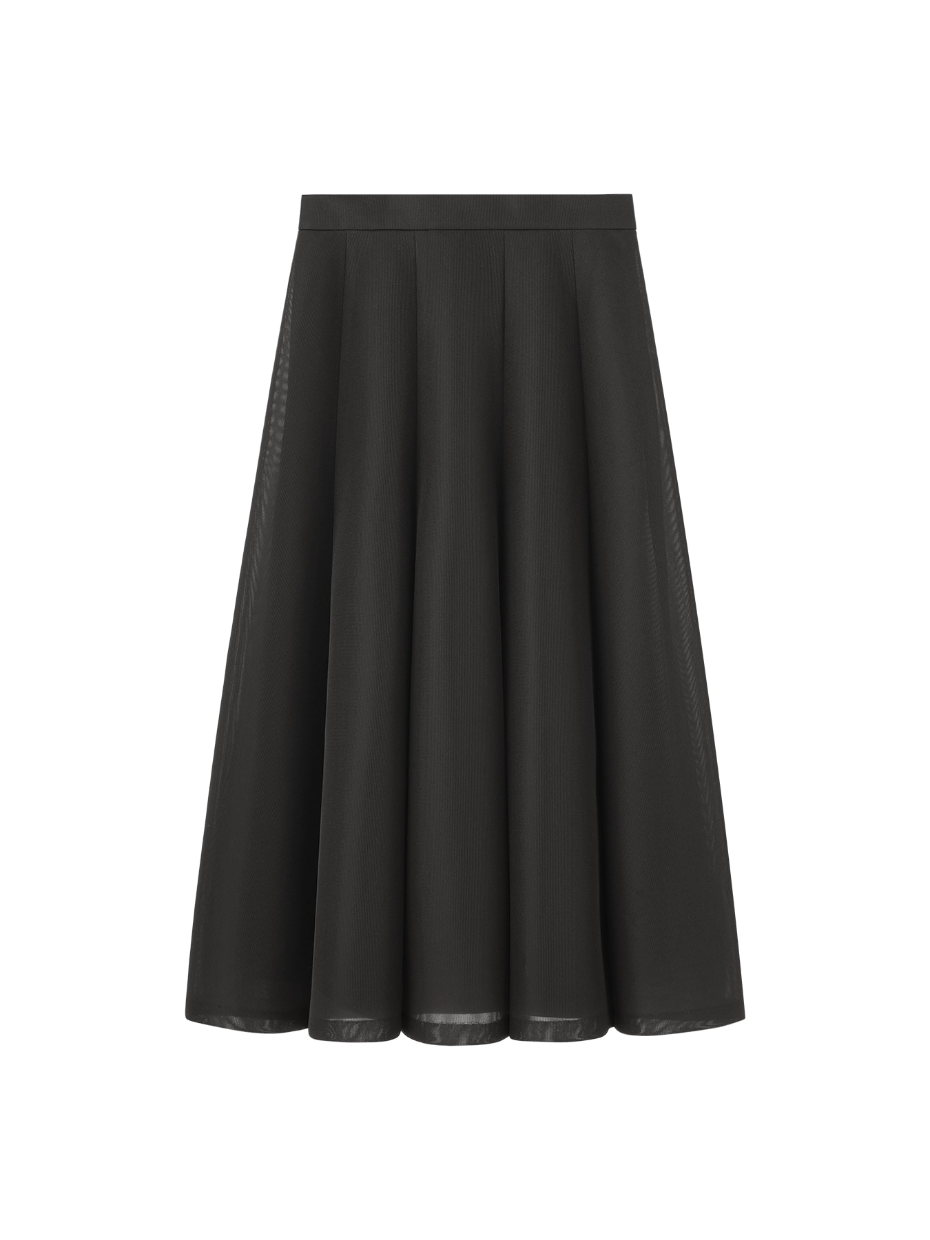 シアー切替フレアスカート