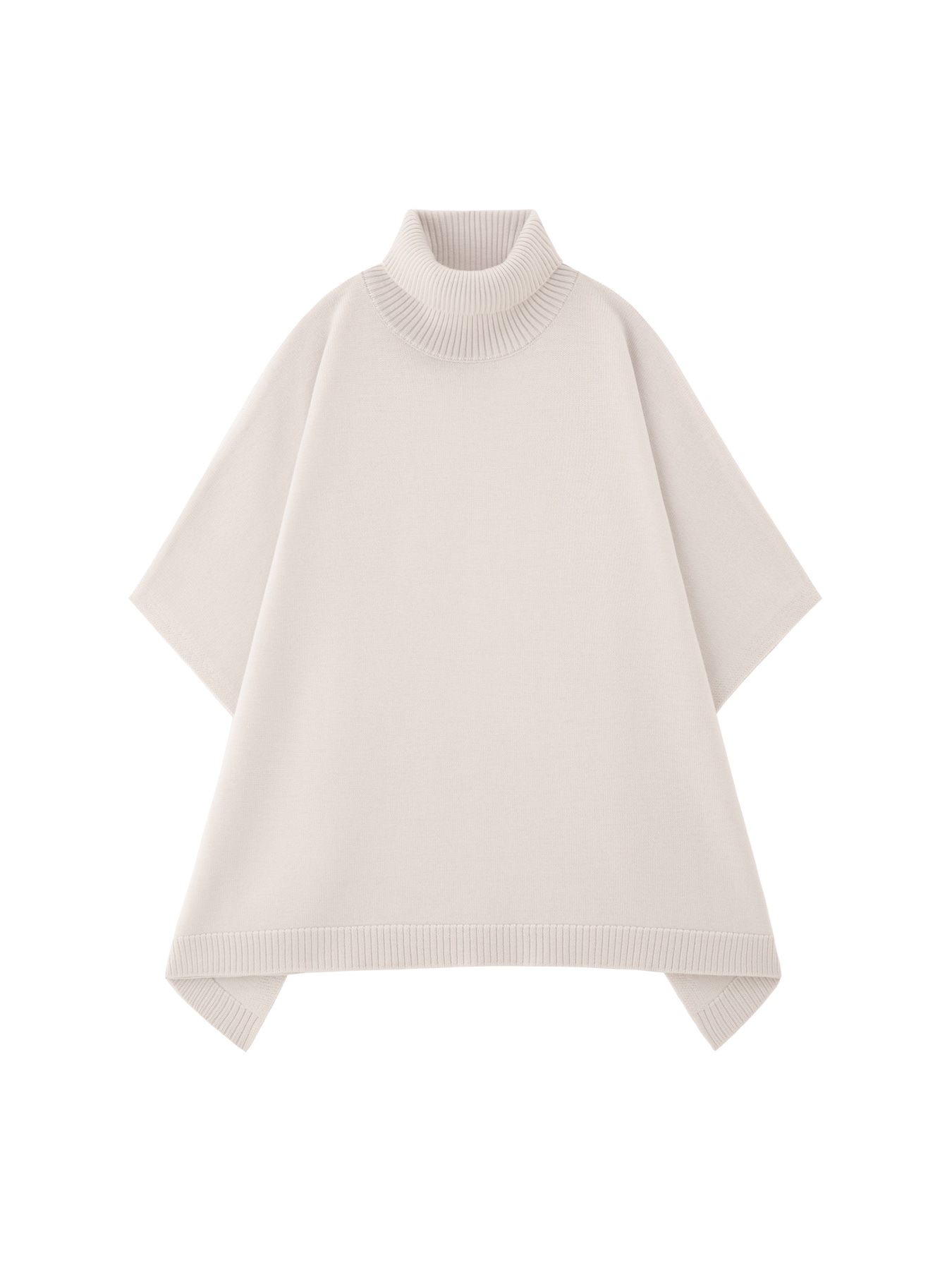 タートルネックニットポンチョ