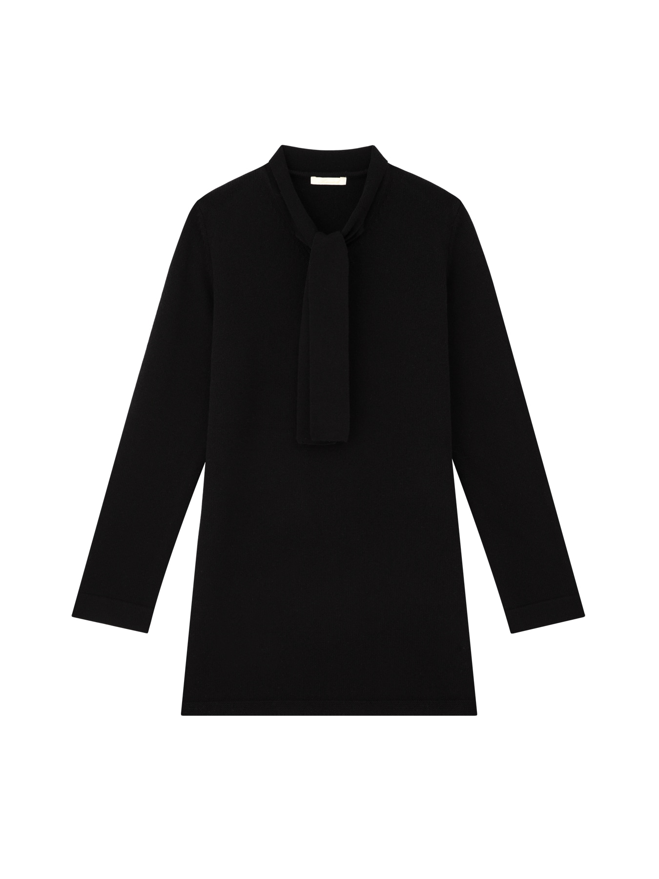 ウールカシミヤボウタイロングニット