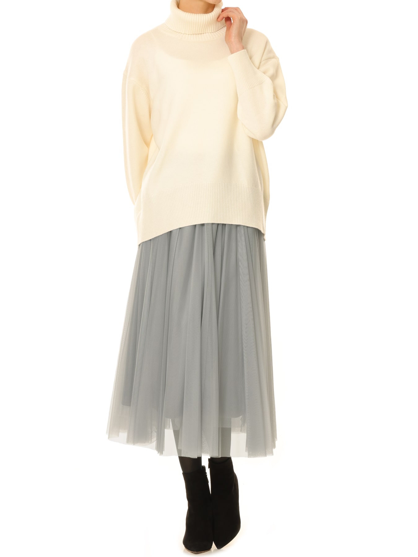 ウールカシミヤタートルネックニット