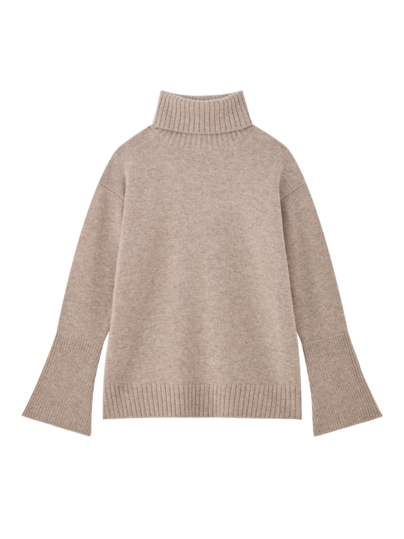 ウールカシミヤベルスリーブタートルネックニット