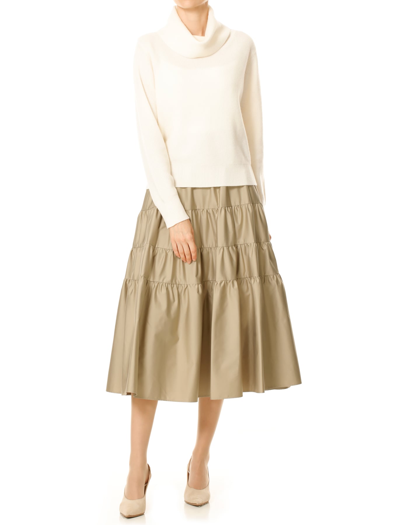 ウールカシミヤオフタートルニット