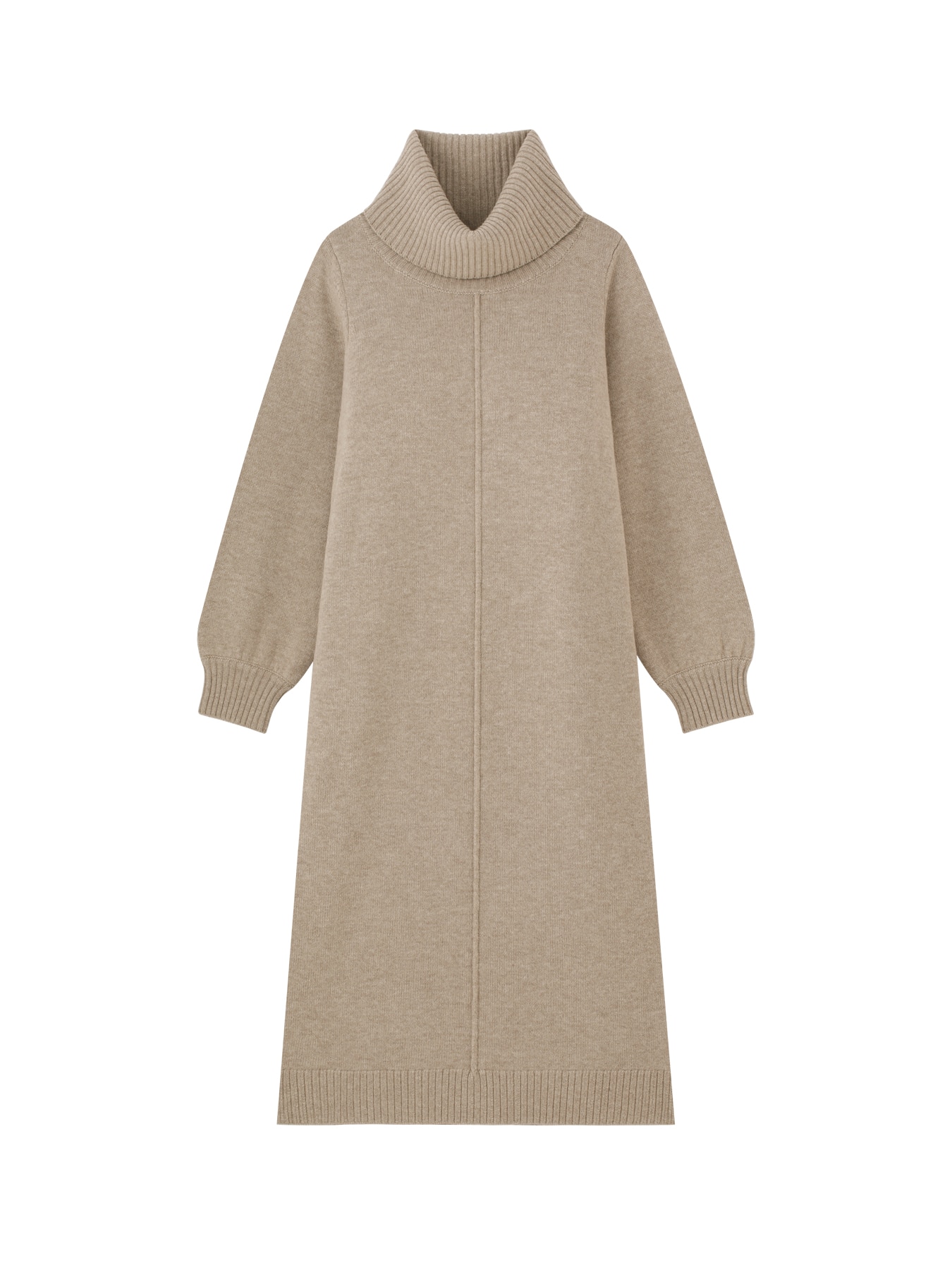 ウールカシミヤオフタートルニットワンピース