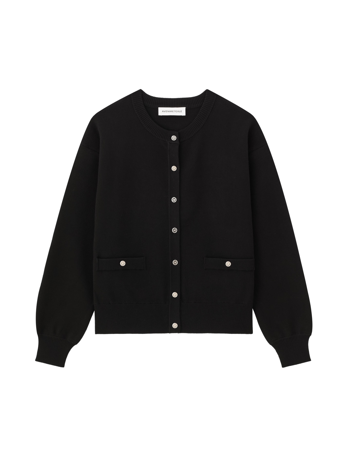 メタルボタンポケットニットカーディガン