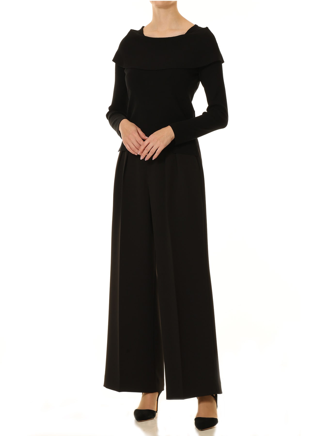 センタープレスツータックワイドパンツ