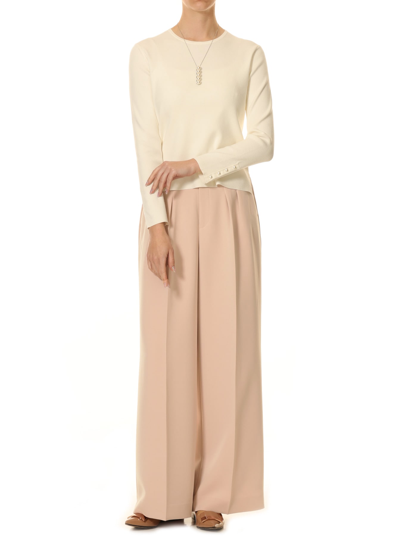 センタープレスツータックワイドパンツ