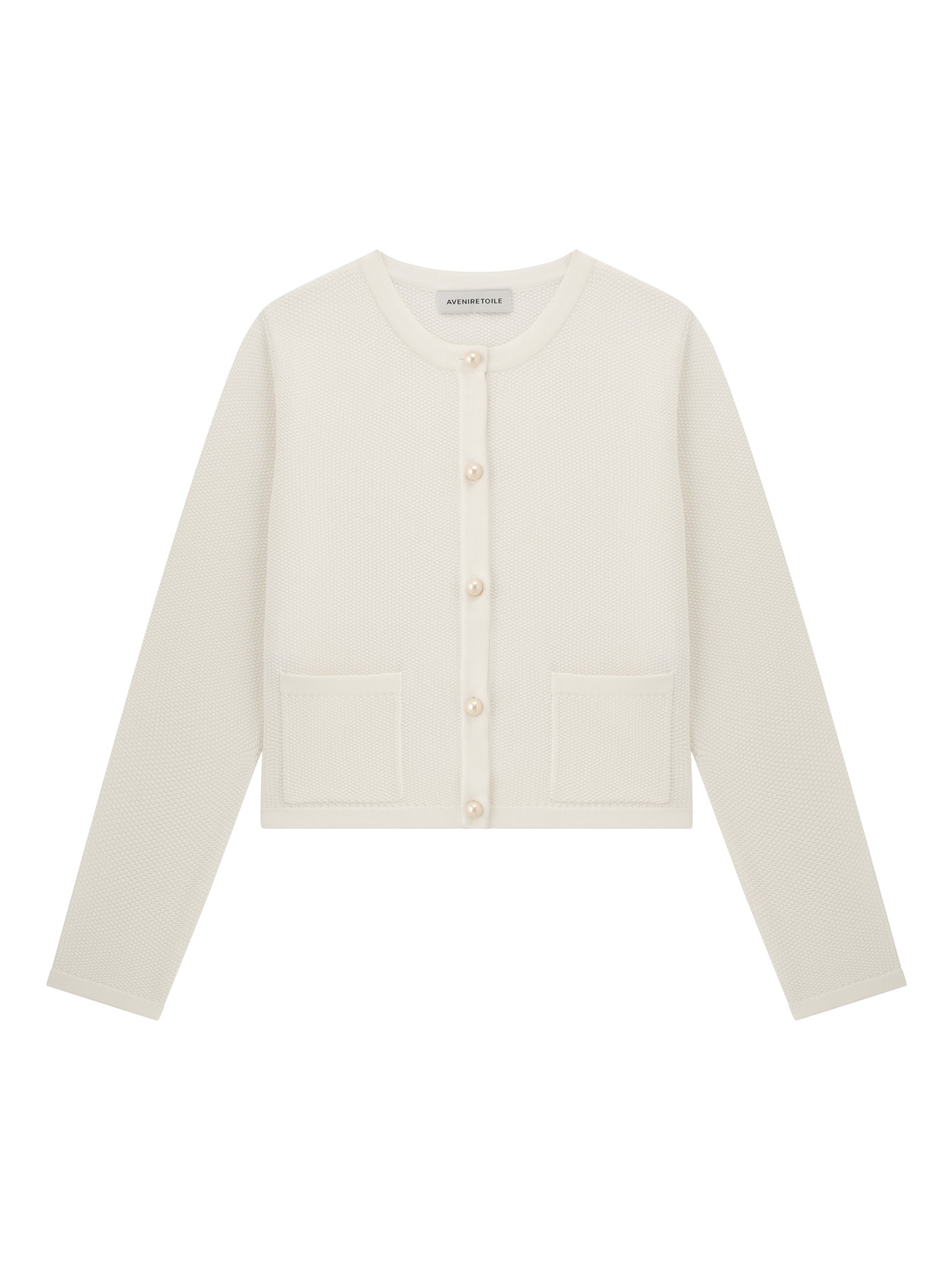 パールボタンポケットニットカーディガン