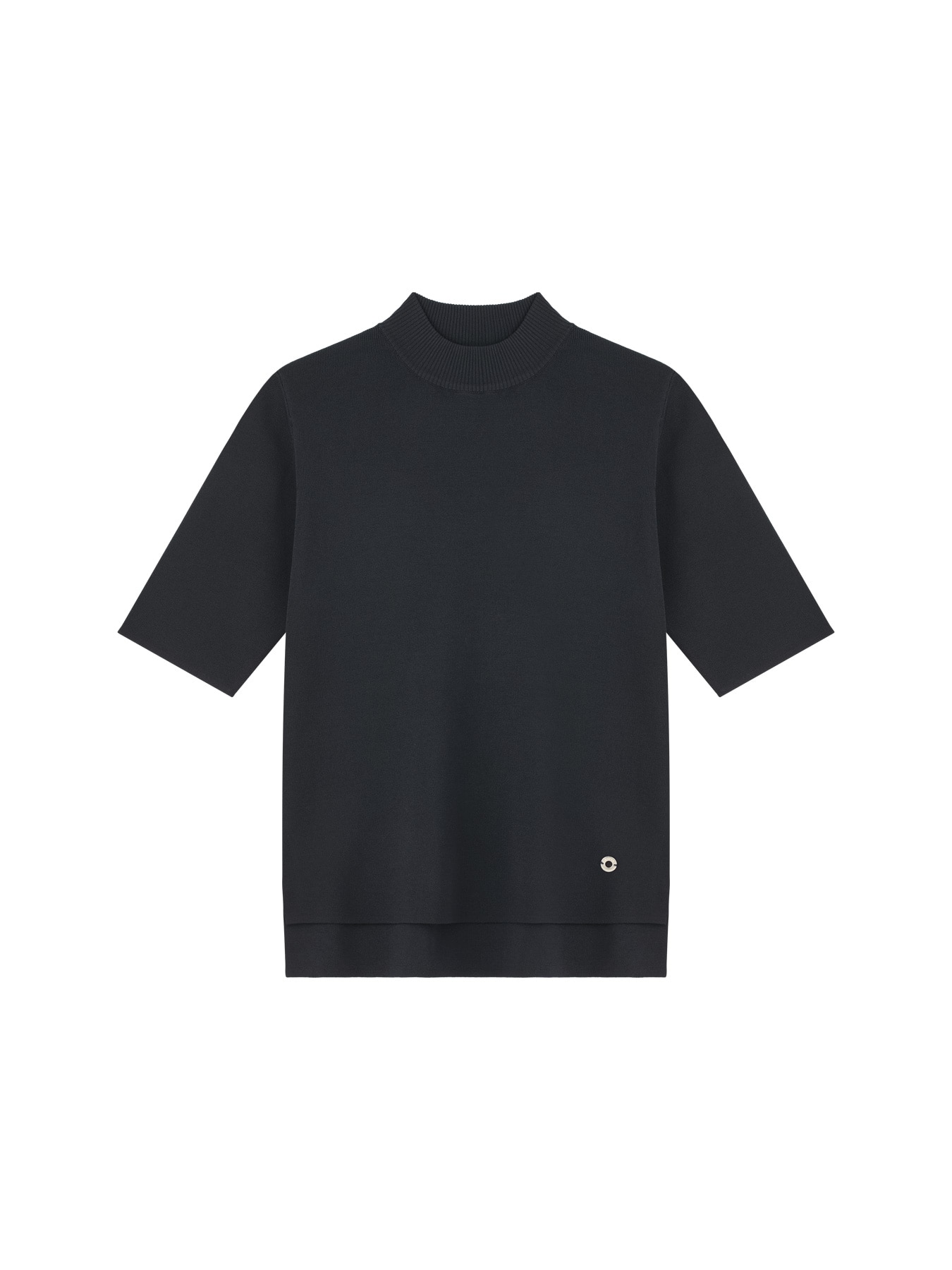 ハイネック半袖ニットプルオーバー