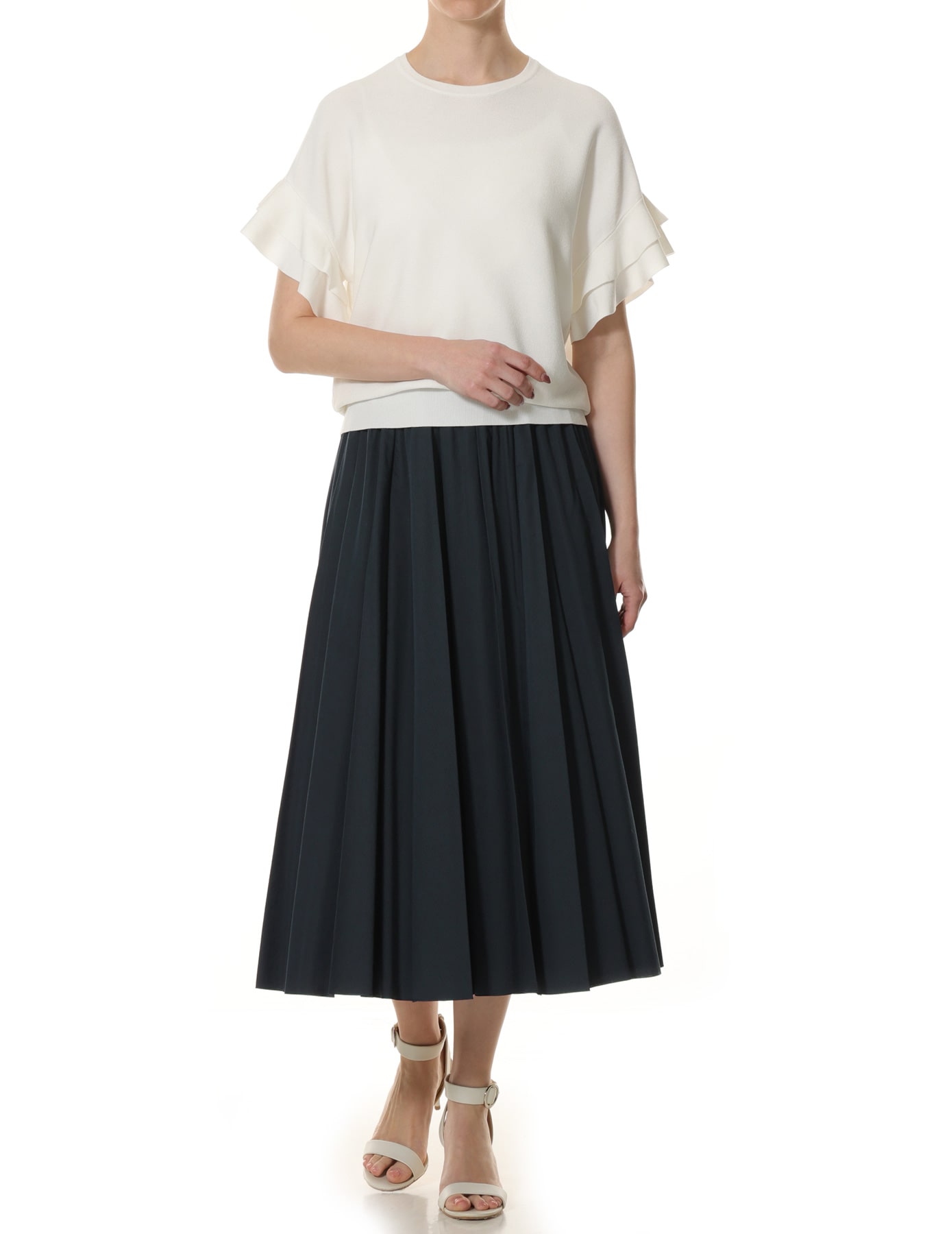 ストライプドビープリーツスカート