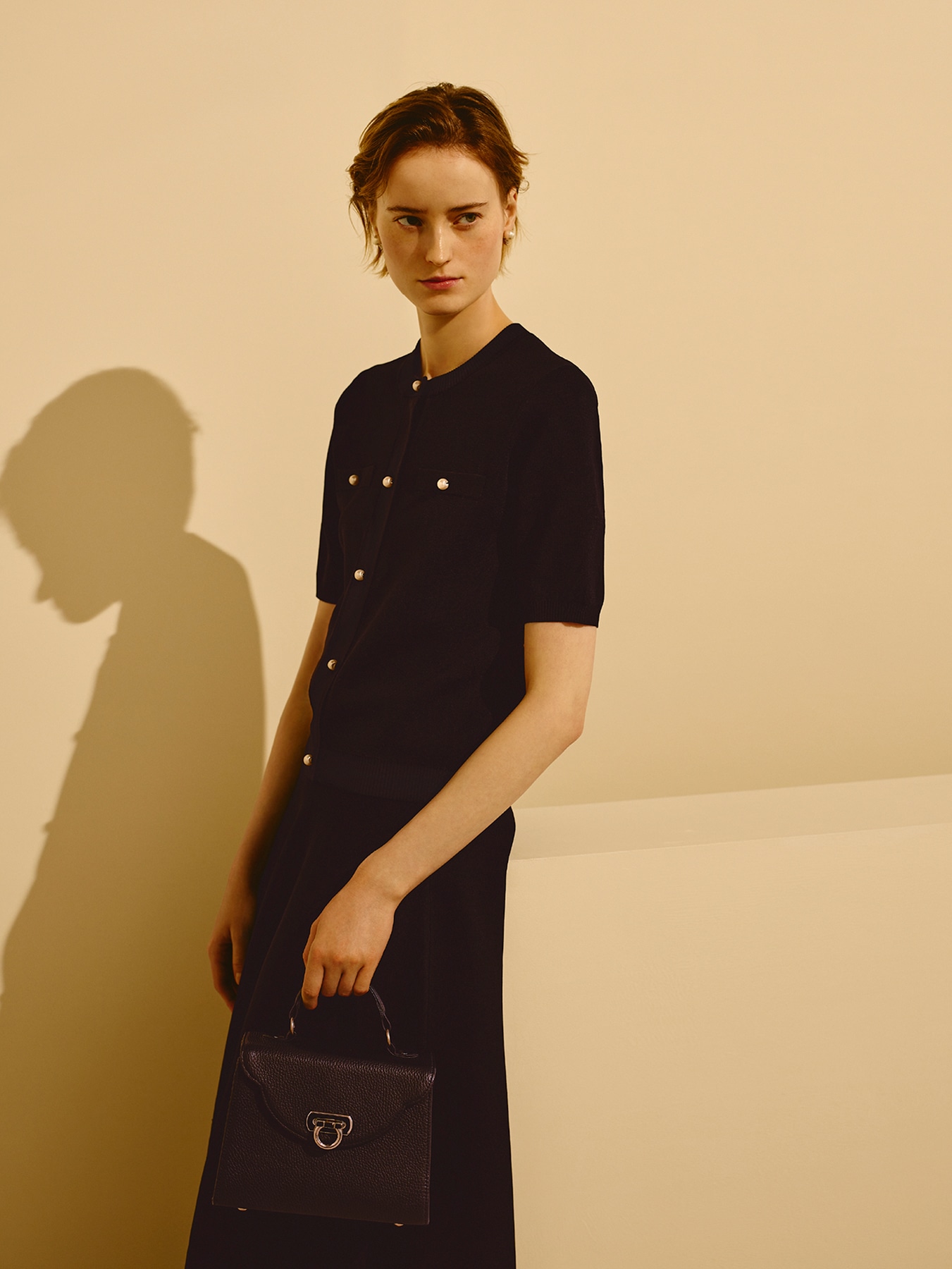 2WAYレザーミディアムスクエアバッグ