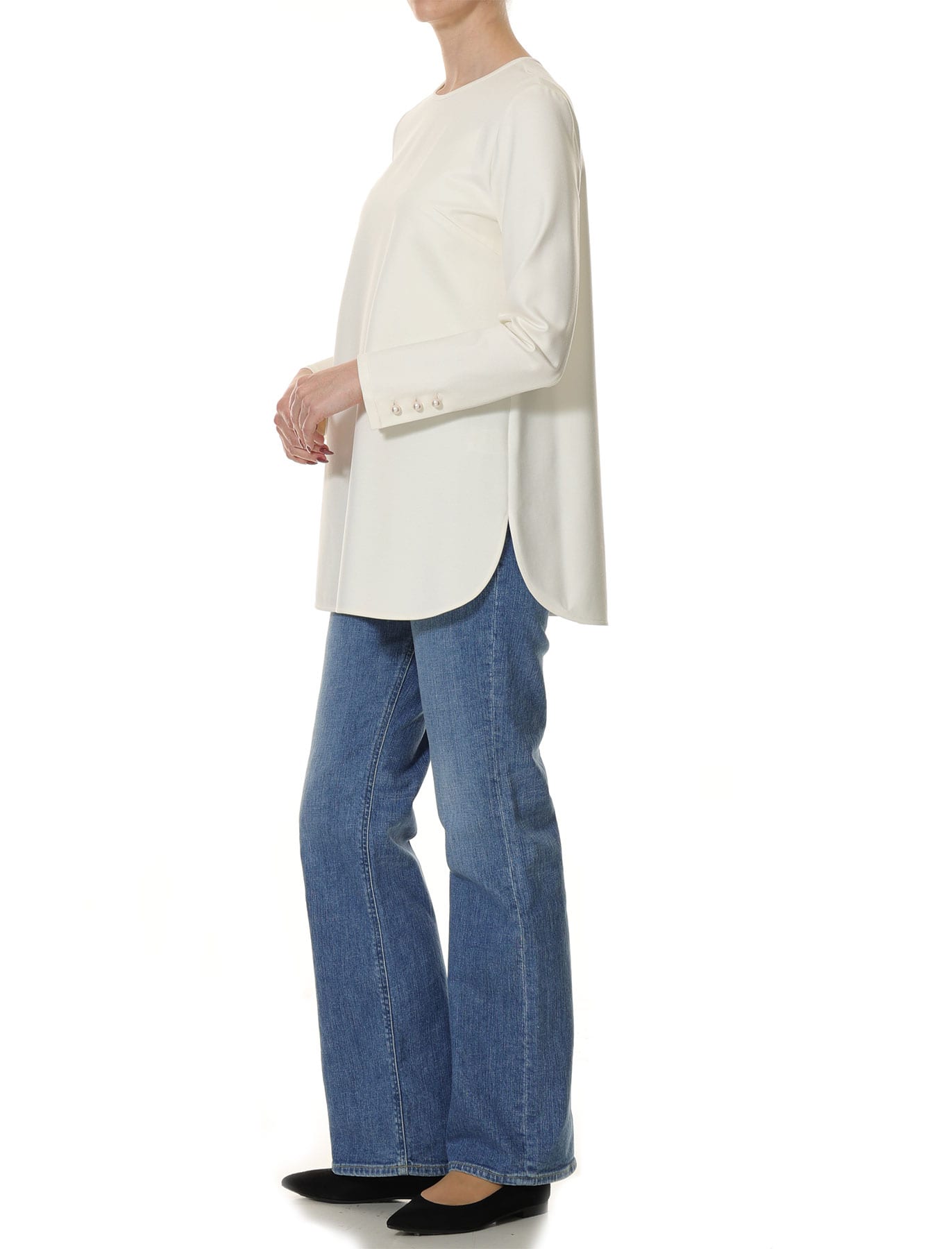 スリーブパールロングカットソー