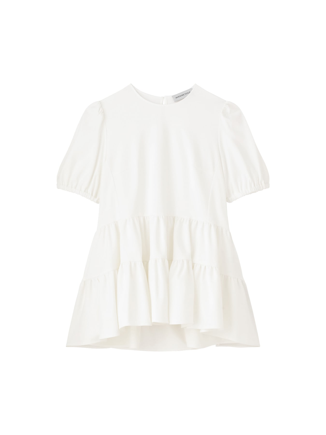 パフスリーブギャザー切替カットソー