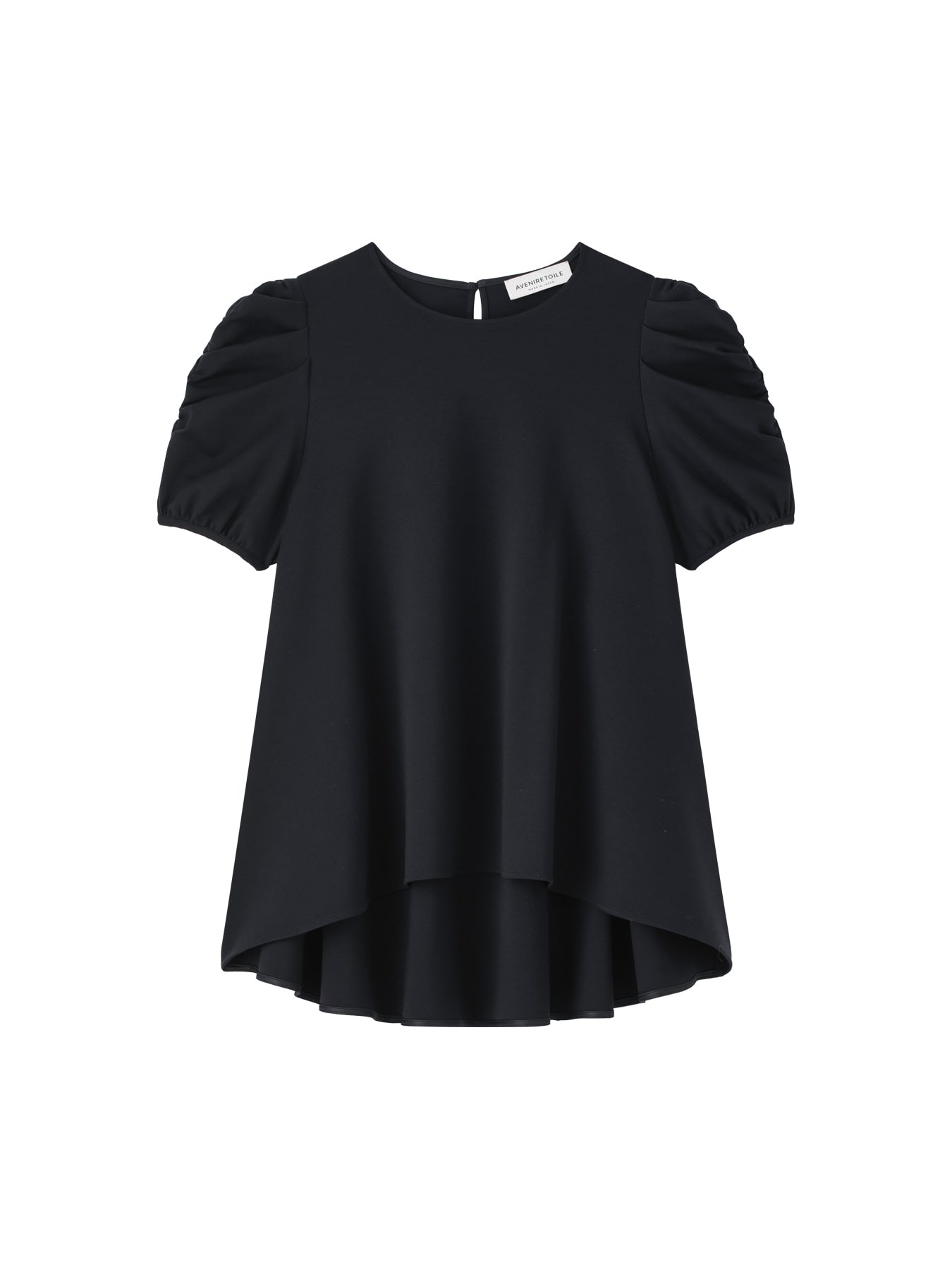 シャーリングパフスリーブフレアカットソー