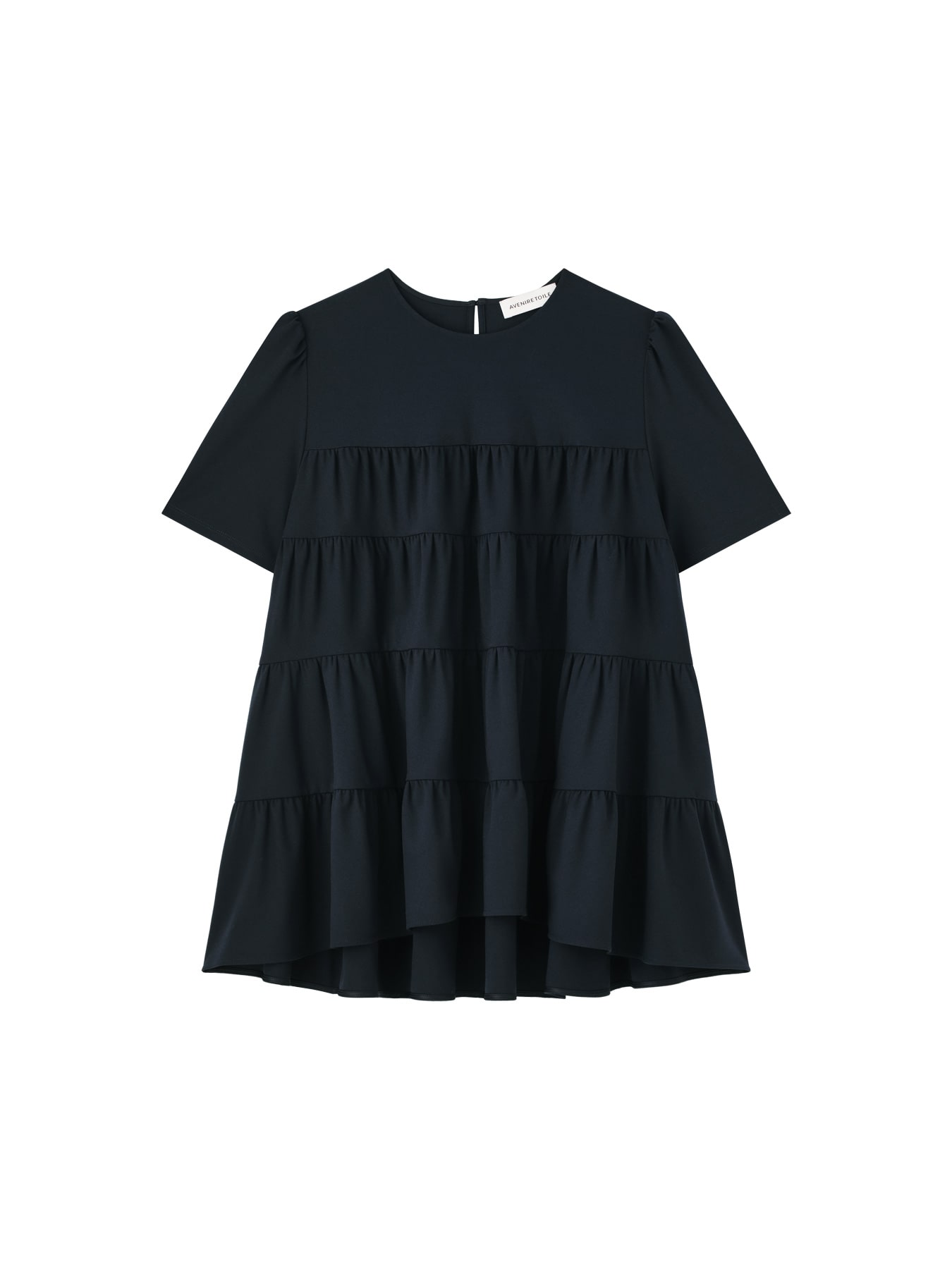 ギャザー切替フレアカットソー