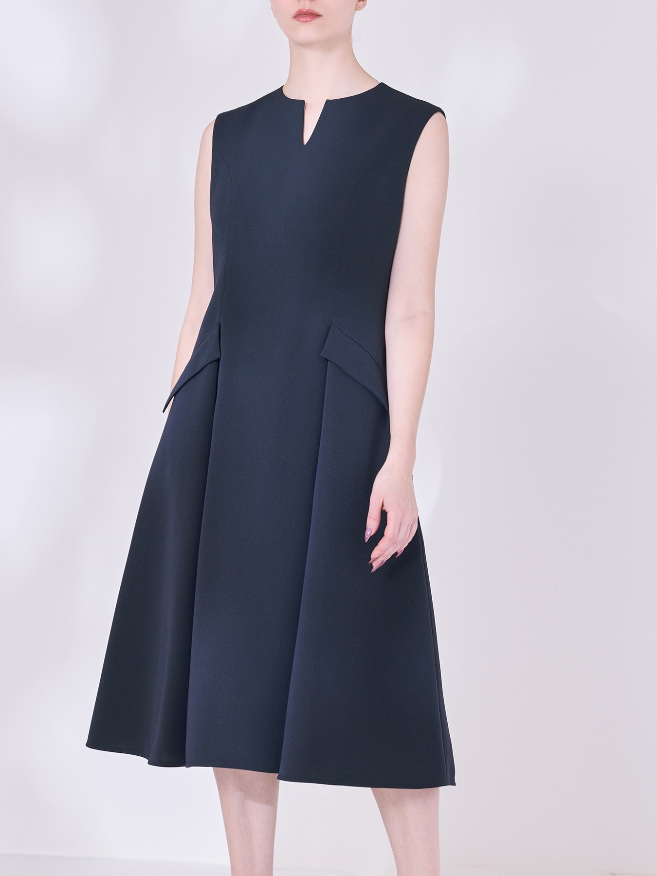 ダブルクロスキーネックワンピース