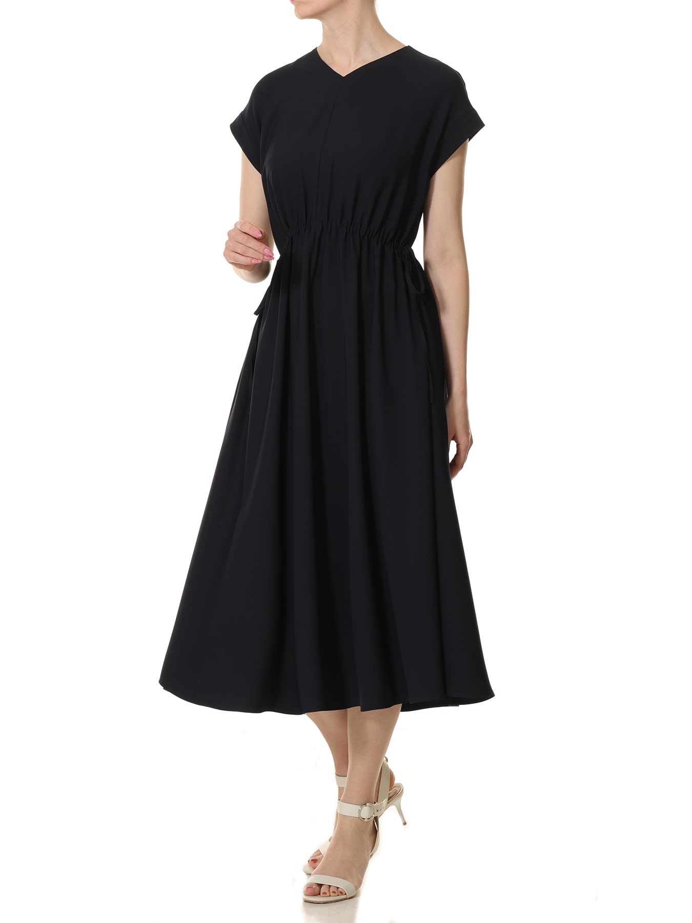 Vネックサイドリボンワンピース