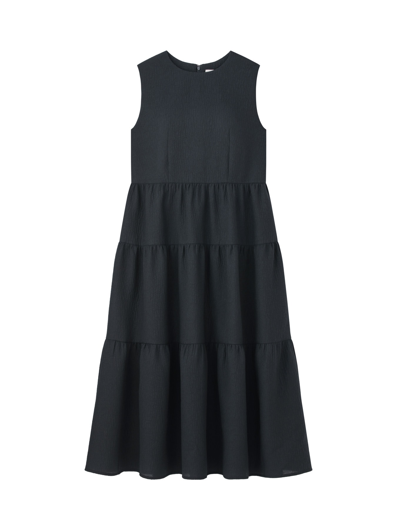 オーガンジージャガードギャザー切替ワンピース