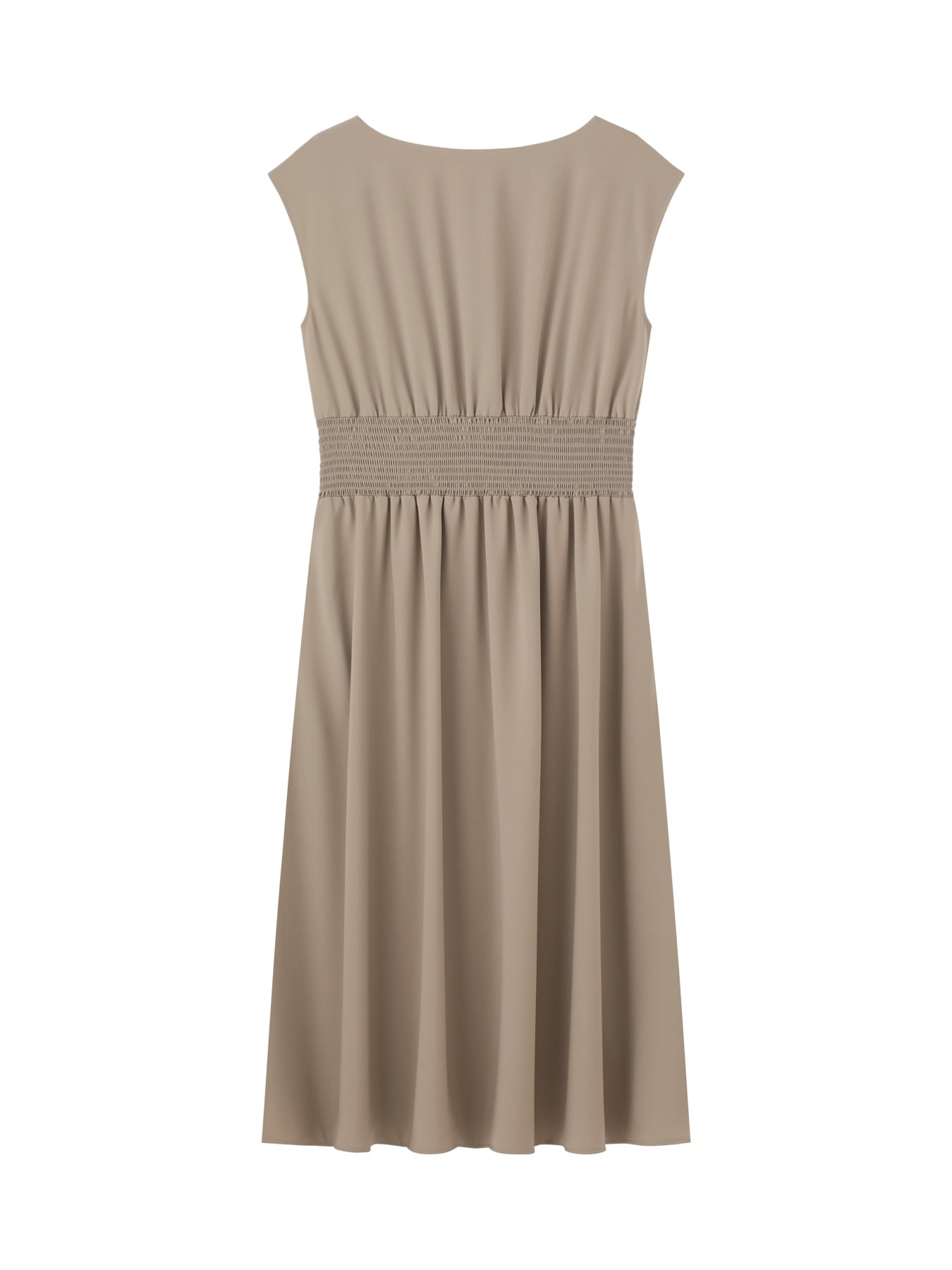 バックサテンウエストシャーリングワンピース