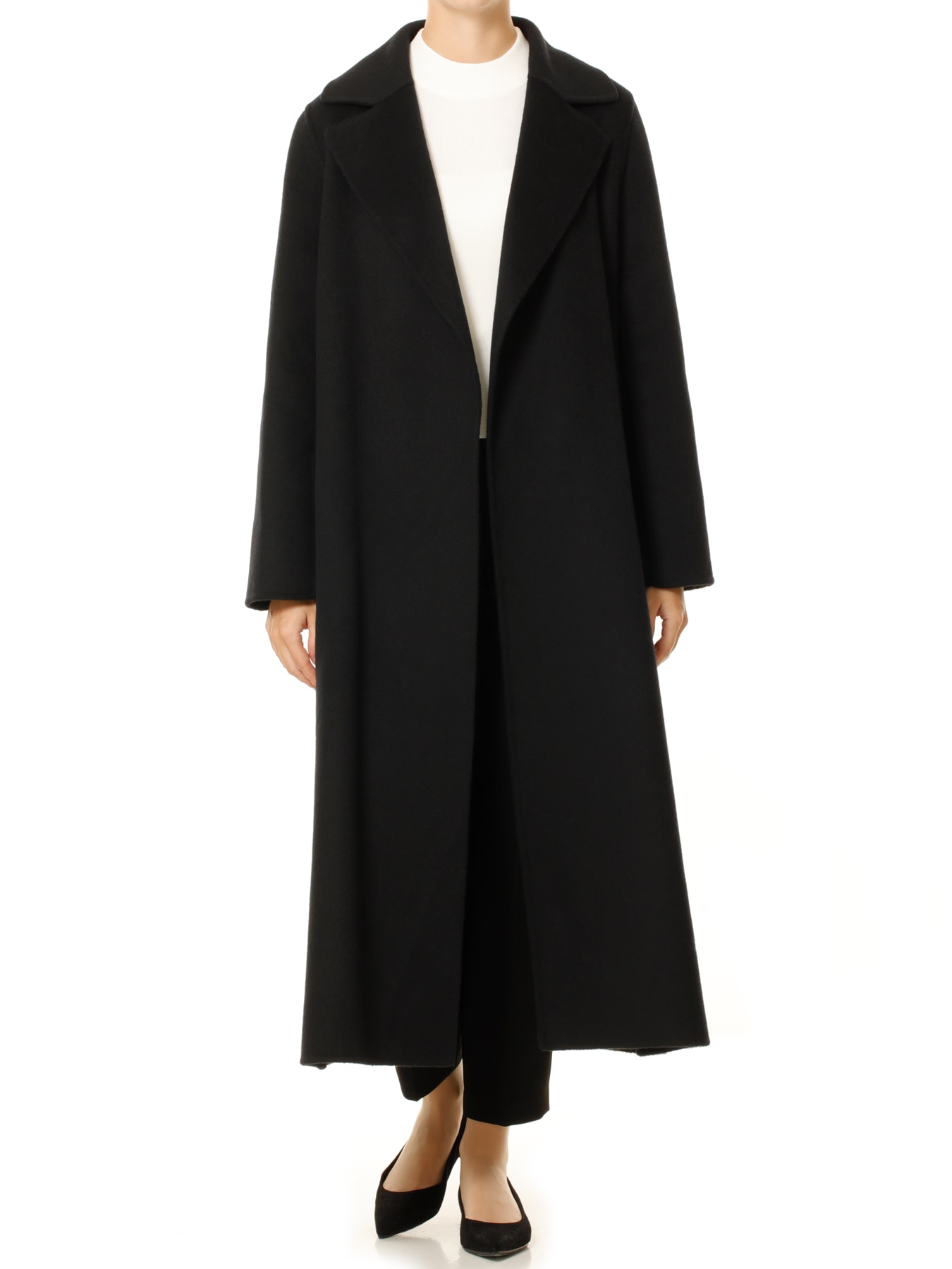 カシミヤリバーロングラップコート