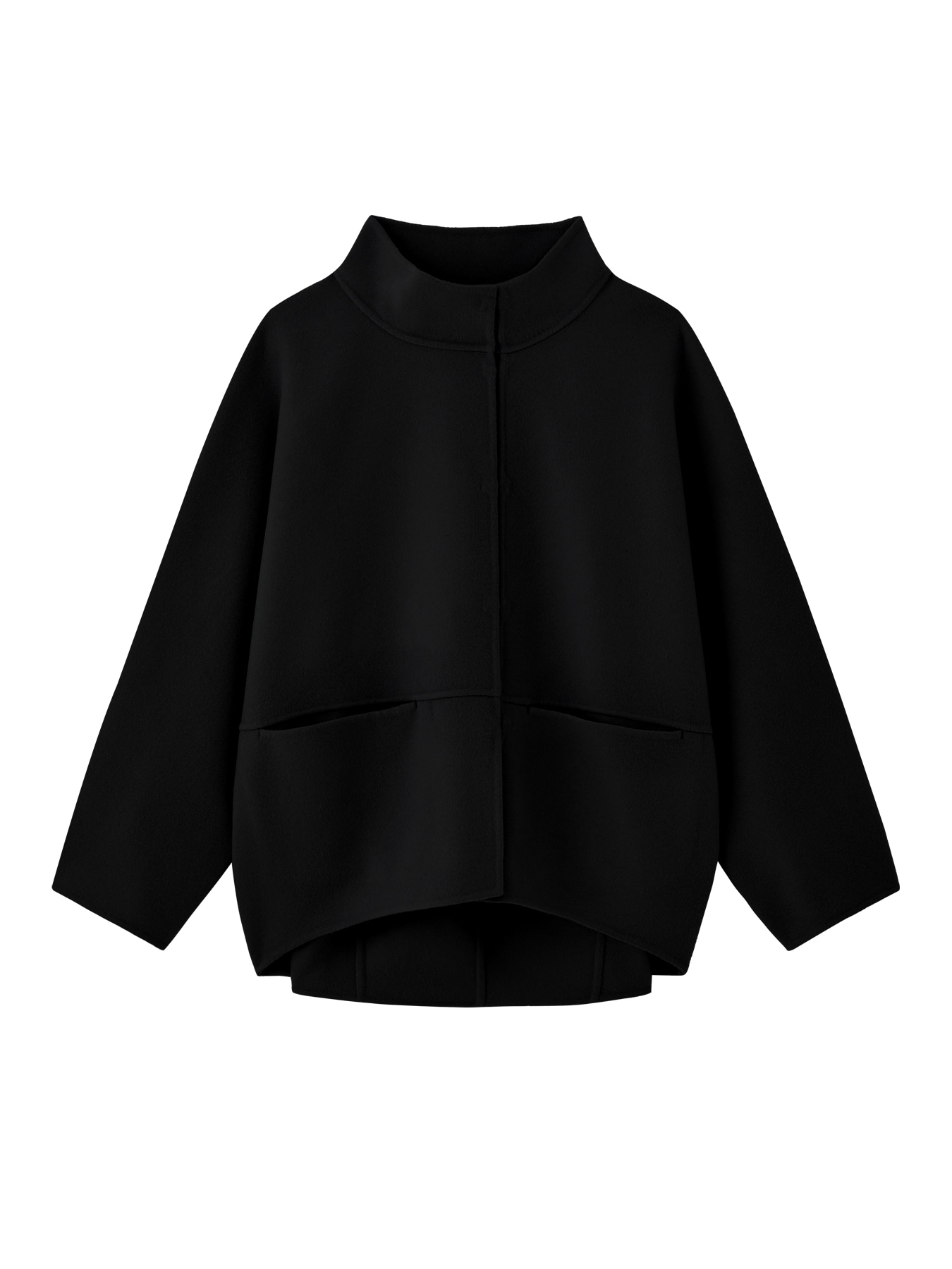 ウールリバーオフネックコクーンコート