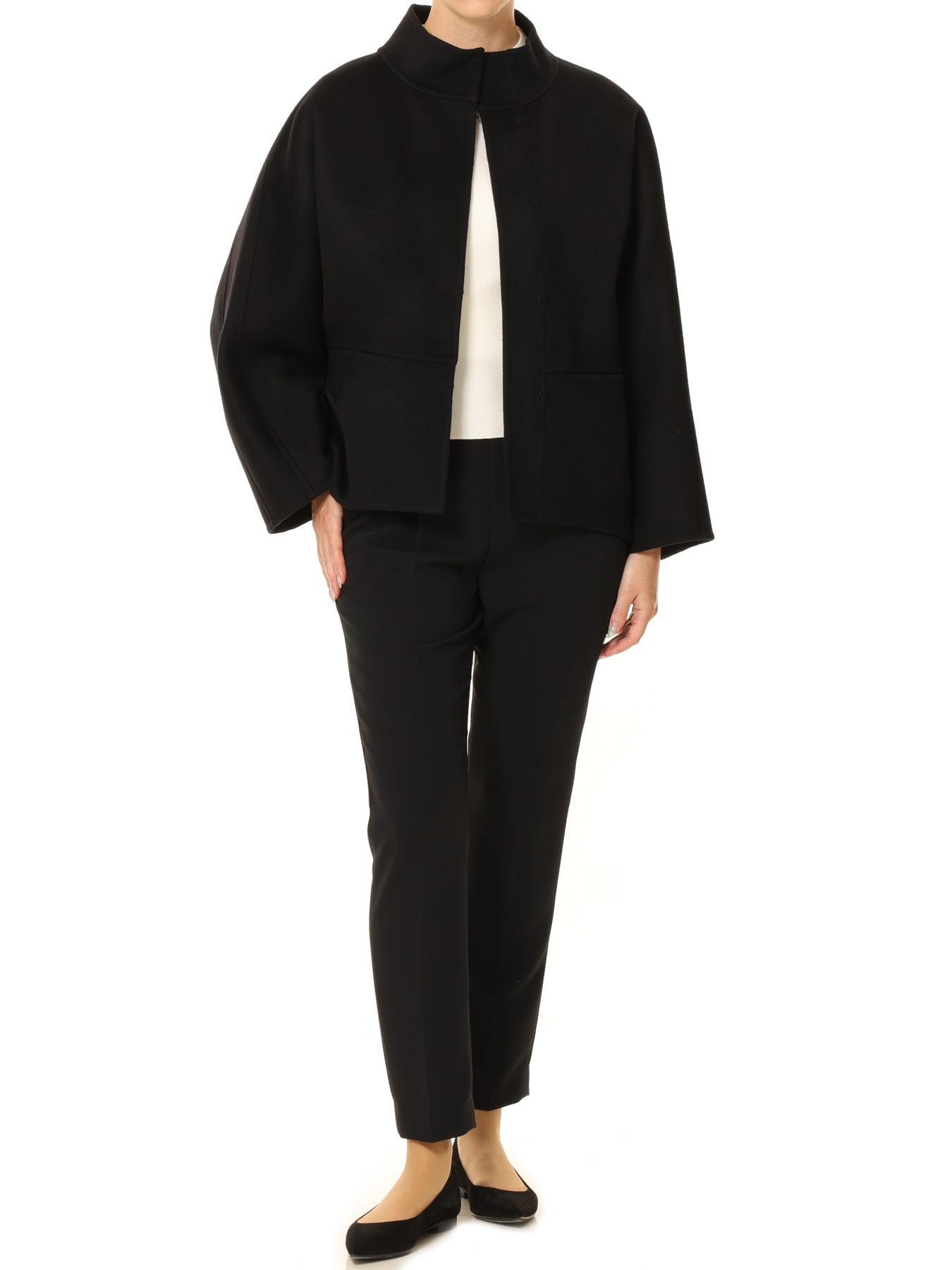 ウールリバーオフネックコクーンコート