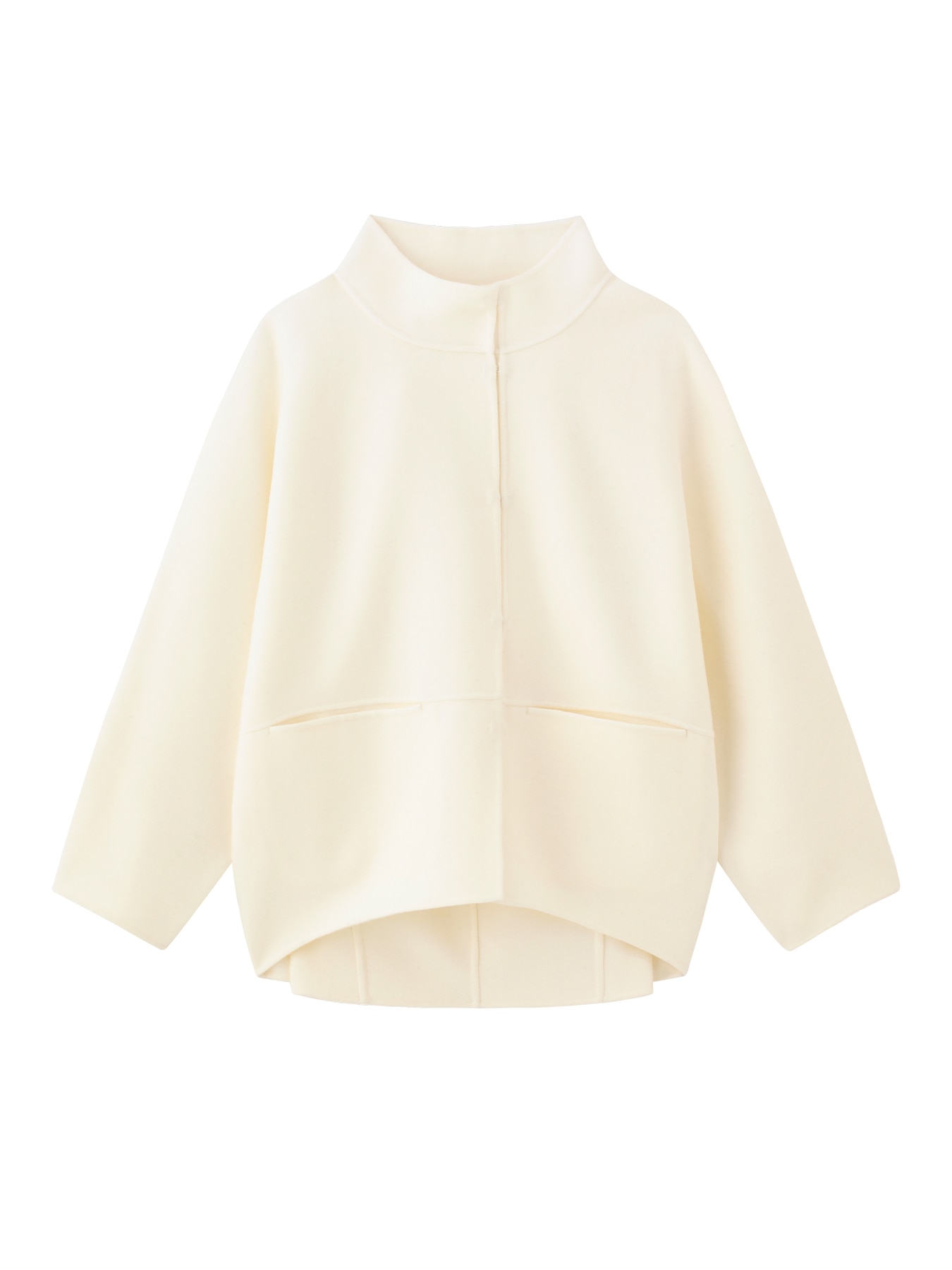 ウールリバーオフネックコクーンコート