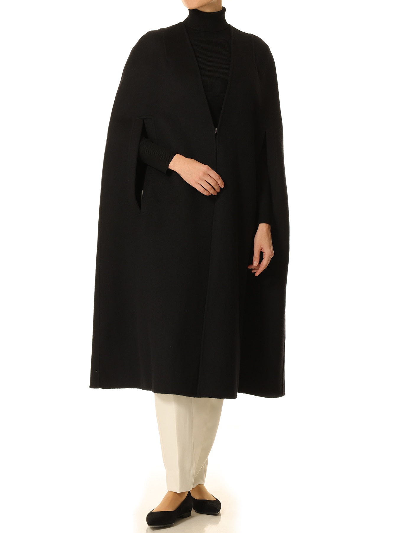 カシミヤリバーロングケープコート
