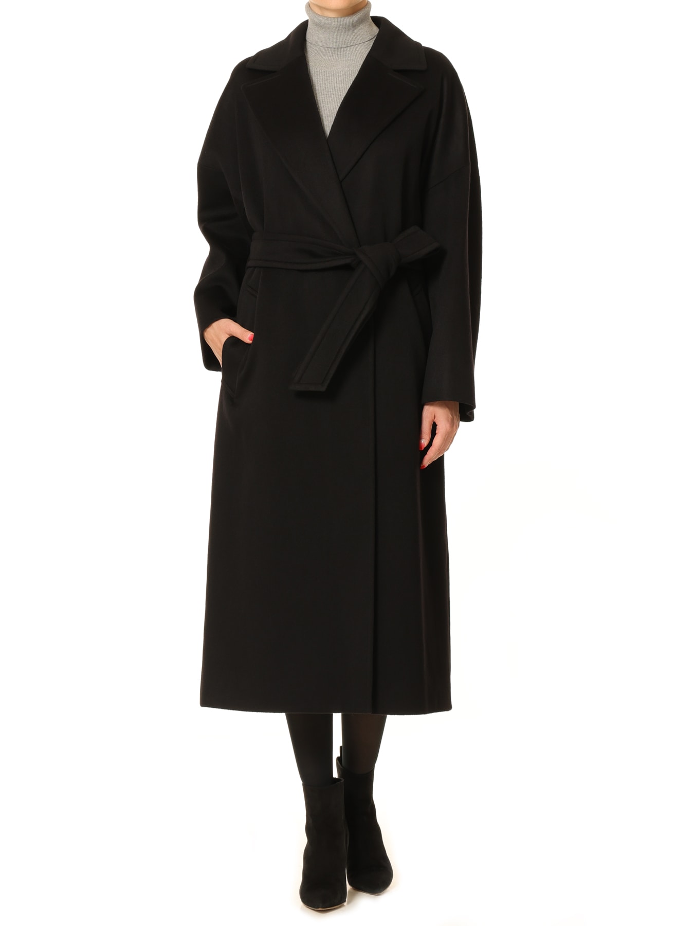 ピュアカシミヤラップロングコート
