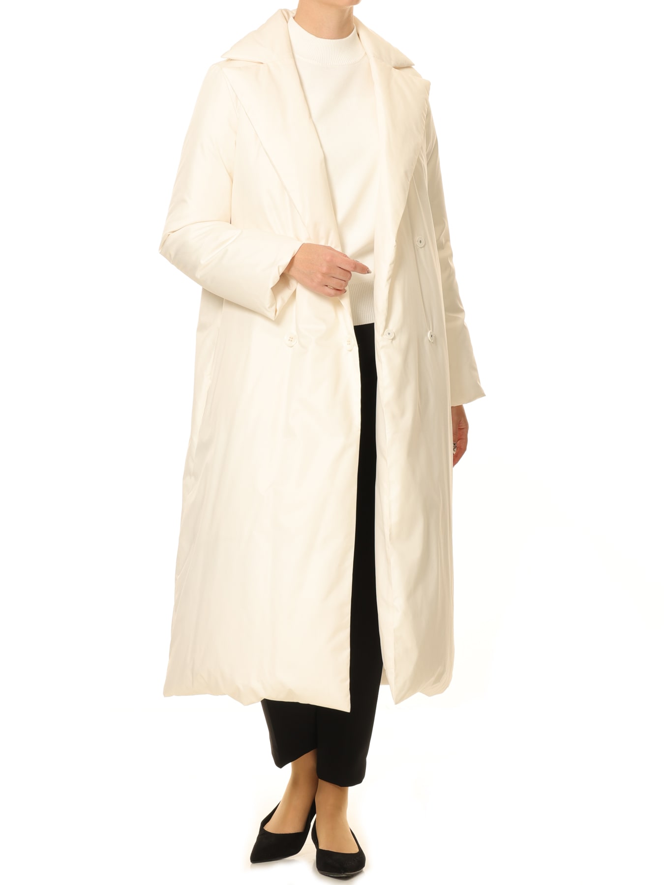 ダブルブレストダウンロングコート