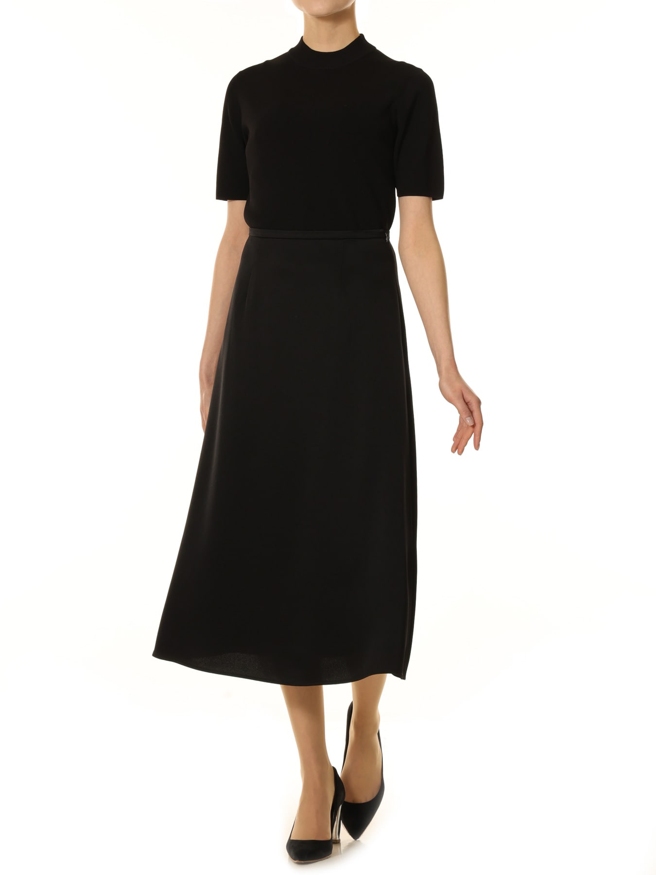 トリアセバックサテンフレアスカート