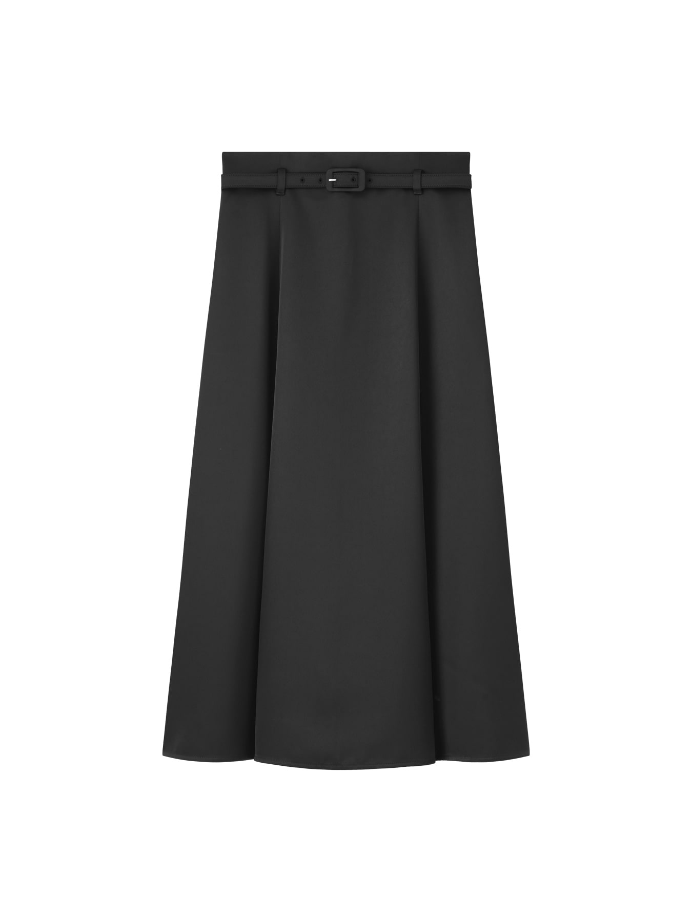 ダブルサテンベルト付フレアスカート