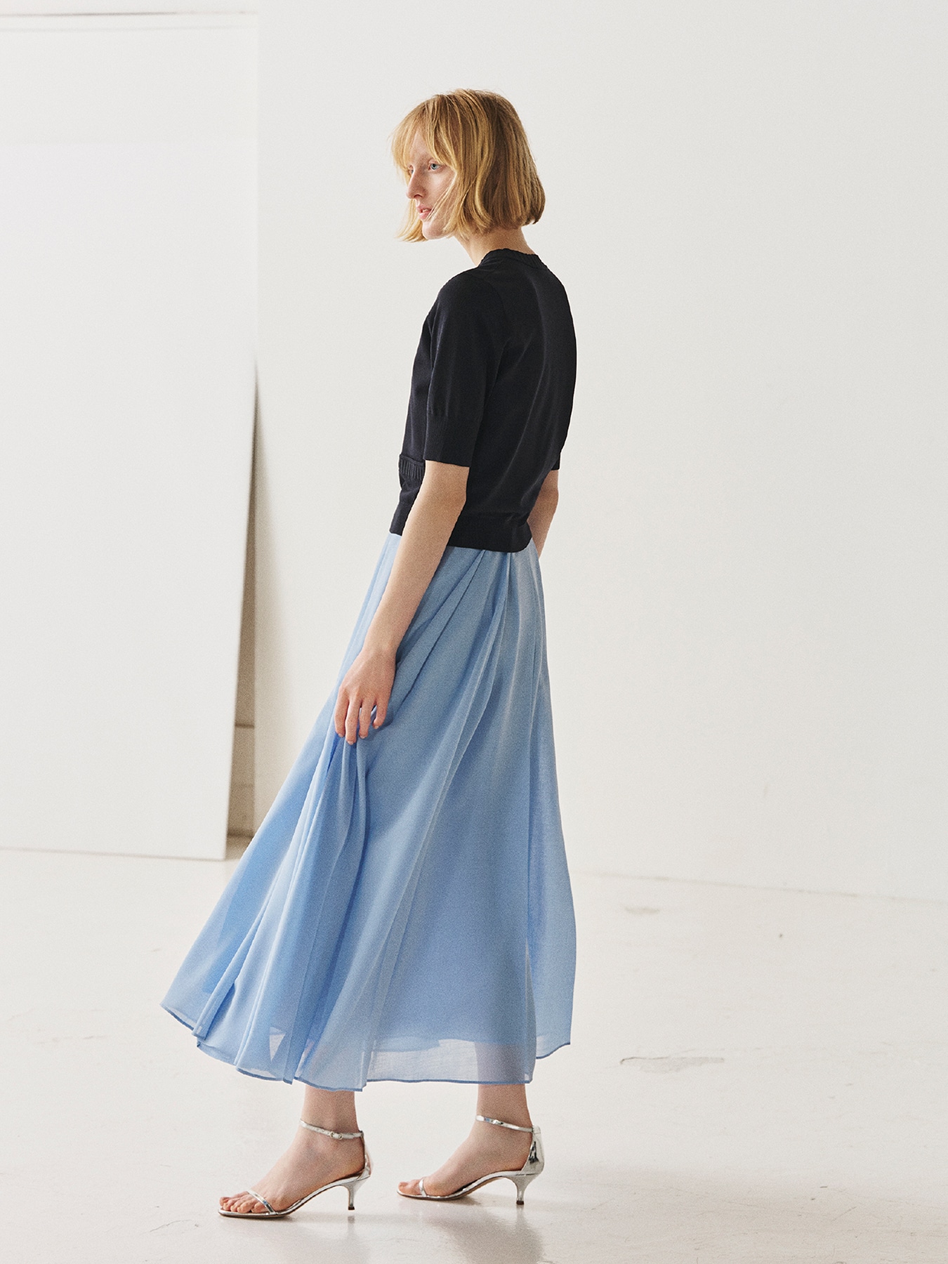 ボイルフレアプリーツスカート