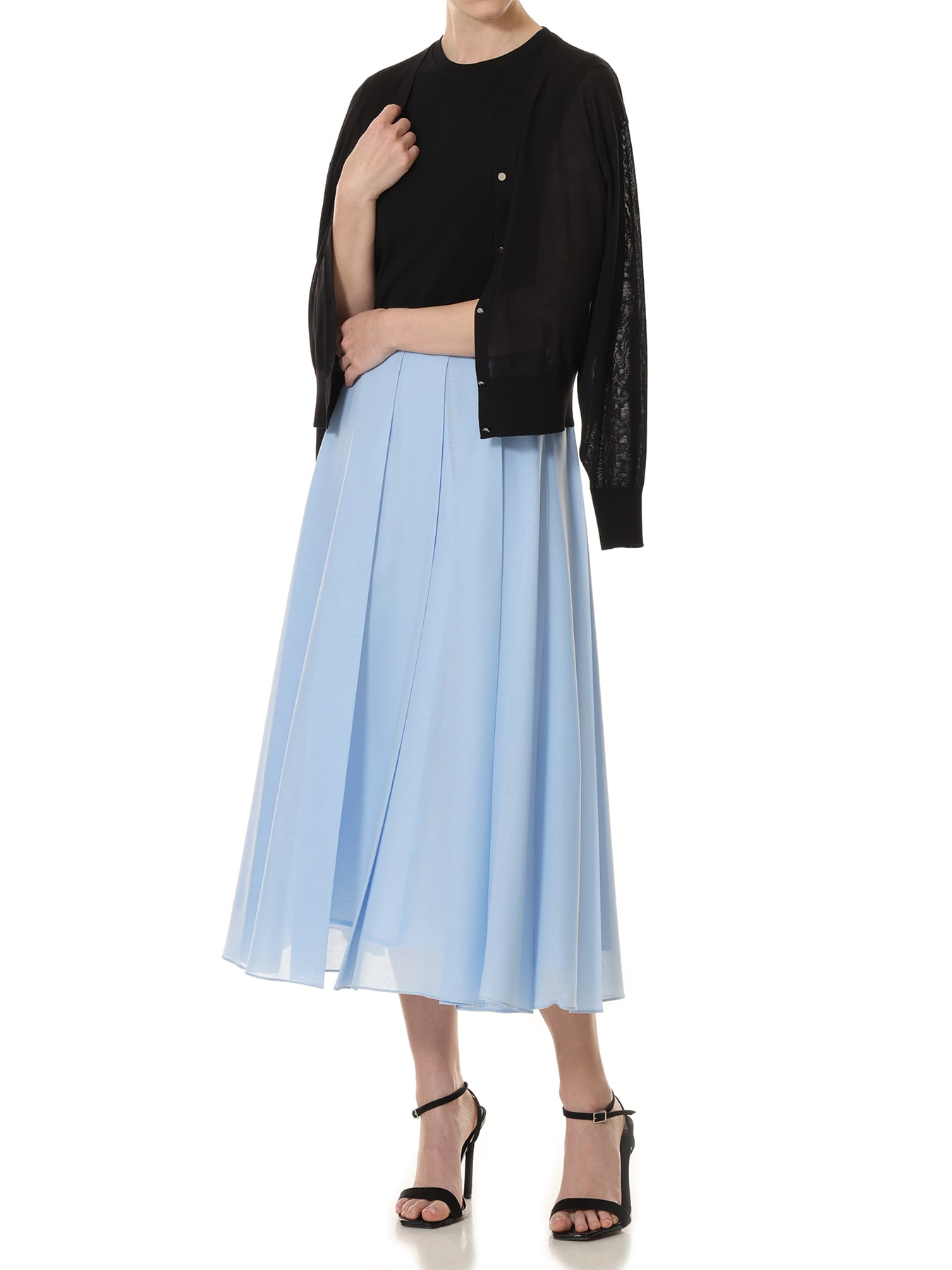 Vネックシアーニットカーディガン